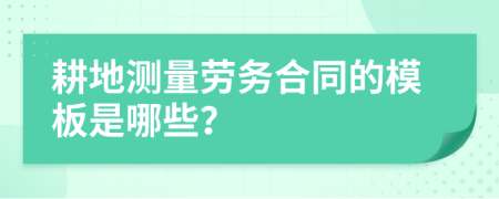 耕地测量劳务合同的模板是哪些？