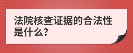 法院核查证据的合法性是什么？