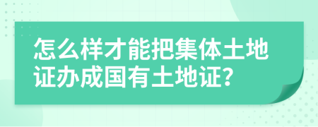 怎么样才能把集体土地证办成国有土地证？