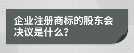 企业注册商标的股东会决议是什么？