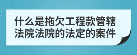 什么是拖欠工程款管辖法院法院的法定的案件