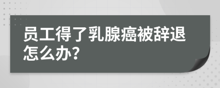 员工得了乳腺癌被辞退怎么办？