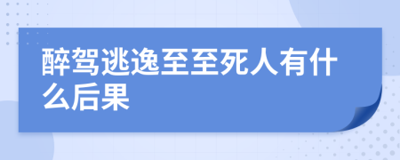 醉驾逃逸至至死人有什么后果