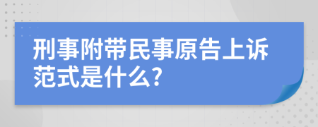 刑事附带民事原告上诉范式是什么?