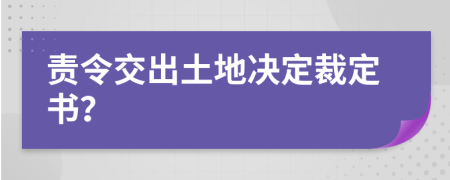 责令交出土地决定裁定书？