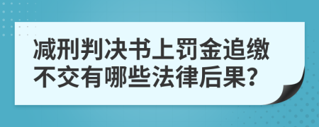 减刑判决书上罚金追缴不交有哪些法律后果？