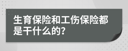 生育保险和工伤保险都是干什么的？