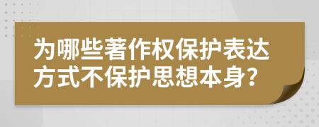 为哪些著作权保护表达方式不保护思想本身？