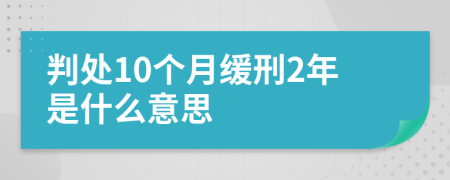 判处10个月缓刑2年是什么意思