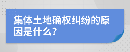 集体土地确权纠纷的原因是什么？