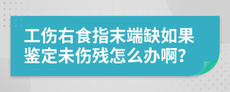 工伤右食指末端缺如果鉴定未伤残怎么办啊？