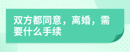 双方都同意，离婚，需要什么手续