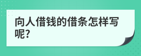 向人借钱的借条怎样写呢?