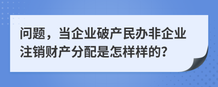 问题，当企业破产民办非企业注销财产分配是怎样样的？