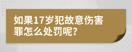 如果17岁犯故意伤害罪怎么处罚呢？