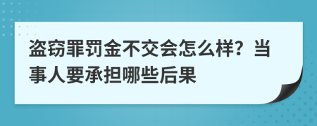 盗窃罪罚金不交会怎么样？当事人要承担哪些后果