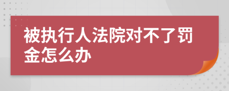 被执行人法院对不了罚金怎么办