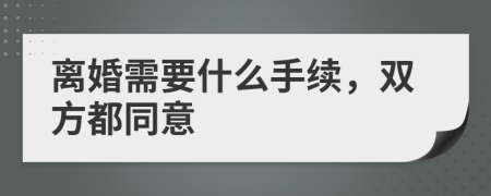 离婚需要什么手续，双方都同意