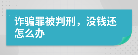 诈骗罪被判刑，没钱还怎么办