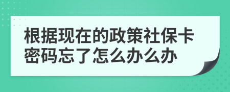 根据现在的政策社保卡密码忘了怎么办么办