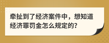 牵扯到了经济案件中，想知道经济罪罚金怎么规定的？