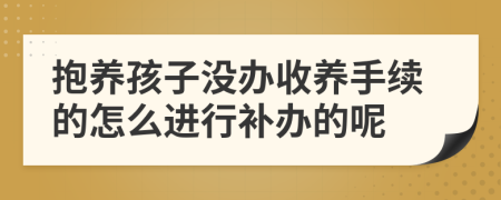 抱养孩子没办收养手续的怎么进行补办的呢