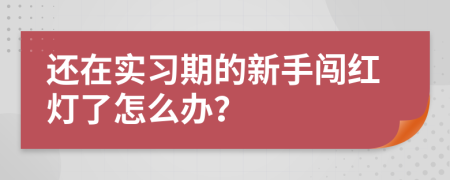 还在实习期的新手闯红灯了怎么办？