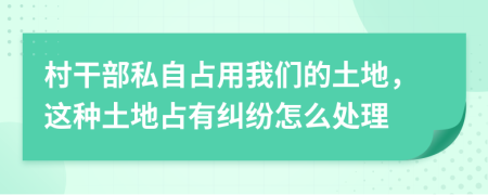 村干部私自占用我们的土地，这种土地占有纠纷怎么处理