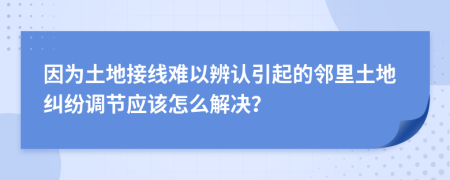 因为土地接线难以辨认引起的邻里土地纠纷调节应该怎么解决？