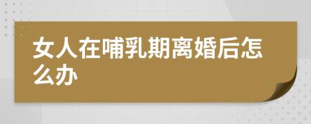女人在哺乳期离婚后怎么办