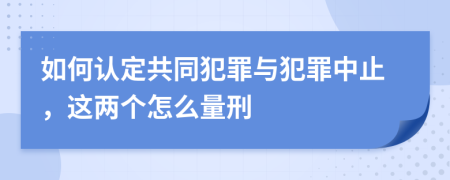 如何认定共同犯罪与犯罪中止，这两个怎么量刑