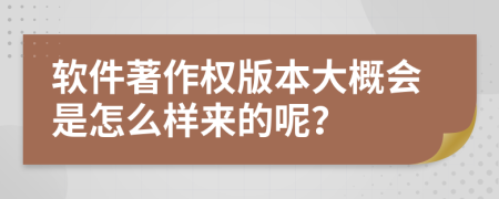 软件著作权版本大概会是怎么样来的呢？