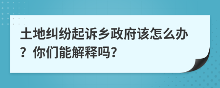 土地纠纷起诉乡政府该怎么办？你们能解释吗？