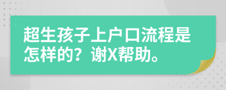 超生孩子上户口流程是怎样的？谢X帮助。