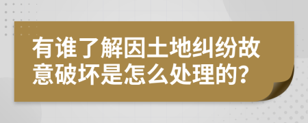 有谁了解因土地纠纷故意破坏是怎么处理的？