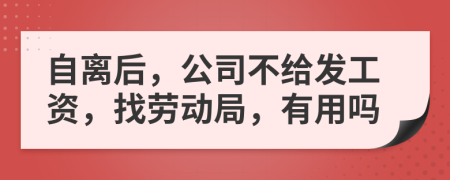 自离后，公司不给发工资，找劳动局，有用吗