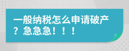 一般纳税怎么申请破产？急急急！！！