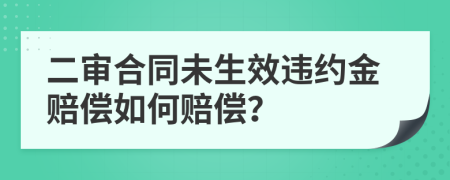 二审合同未生效违约金赔偿如何赔偿？