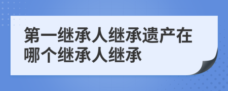 第一继承人继承遗产在哪个继承人继承