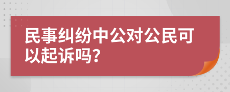 民事纠纷中公对公民可以起诉吗？