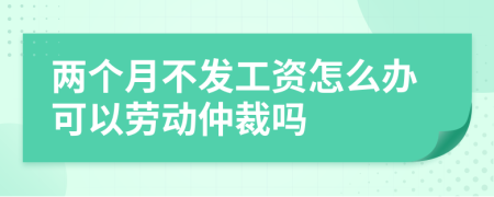 两个月不发工资怎么办可以劳动仲裁吗