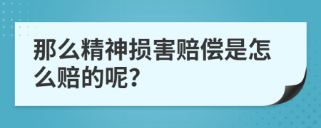 那么精神损害赔偿是怎么赔的呢？