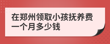 在郑州领取小孩抚养费一个月多少钱