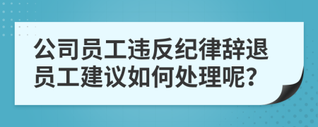 公司员工违反纪律辞退员工建议如何处理呢？