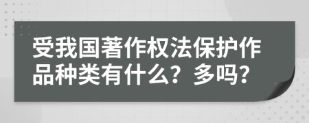 受我国著作权法保护作品种类有什么？多吗？