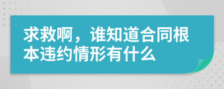 求救啊，谁知道合同根本违约情形有什么