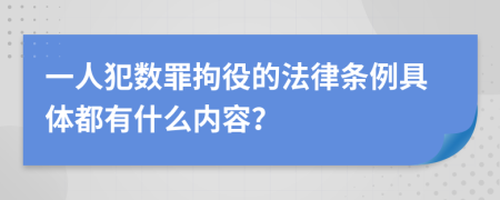 一人犯数罪拘役的法律条例具体都有什么内容？