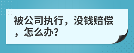 被公司执行，没钱赔偿，怎么办？