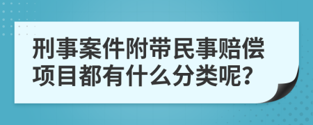 刑事案件附带民事赔偿项目都有什么分类呢？