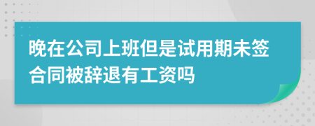 晚在公司上班但是试用期未签合同被辞退有工资吗